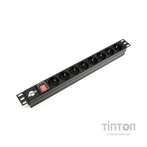 Силовий блок 19" 8 розеток, без кабеля, з вимикачем Atcom (AT1801)