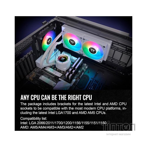 Система рідинного охолодження ThermalTake TH240 V2 ARGB Sync Snow Edition (CL-W364-PL12SW-A)
