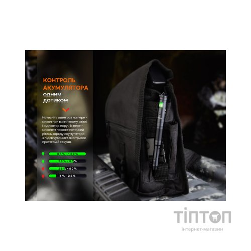 Тактична ручка Fenix T6 з ліхтариком Black (T6-Black)