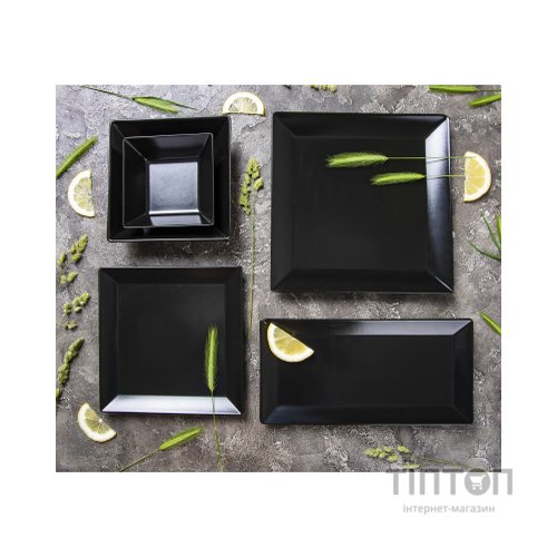 Тарілка Ipec Tokyo 21х21 см Десертна Чорнна (30901044)