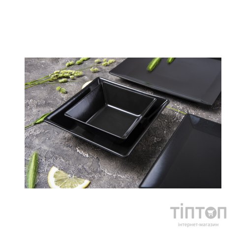 Тарілка Ipec Tokyo 21х21 см Десертна Чорнна (30901044)