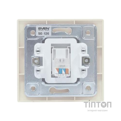 Телефонна розетка SVEN SE-126 ivory (6438162010683)