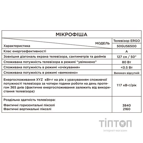 Телевізор Ergo 50GUS6500