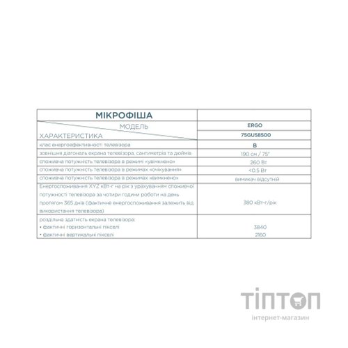 Телевізор Ergo 75GUS8500