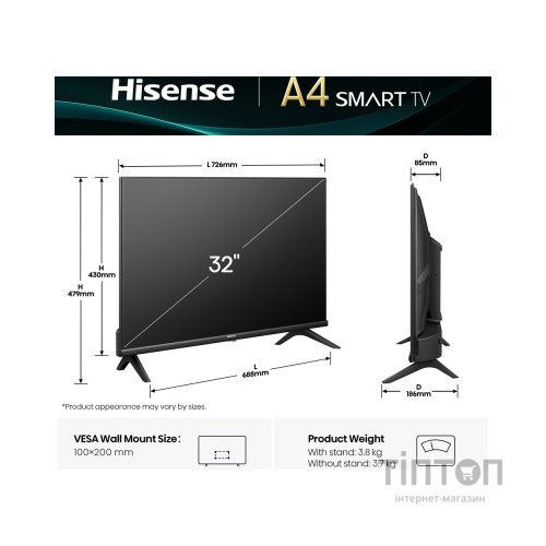 Телевізор Hisense 32A4Q