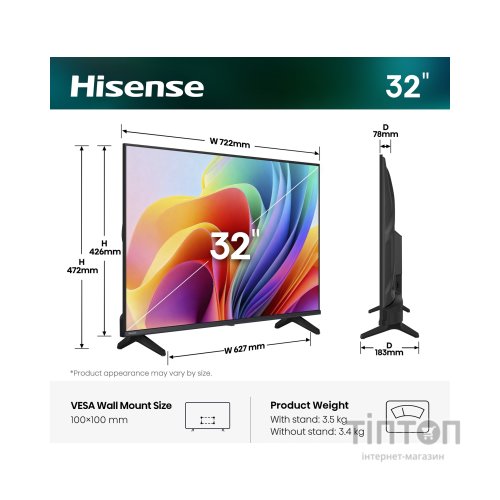 Телевізор Hisense 32A4S
