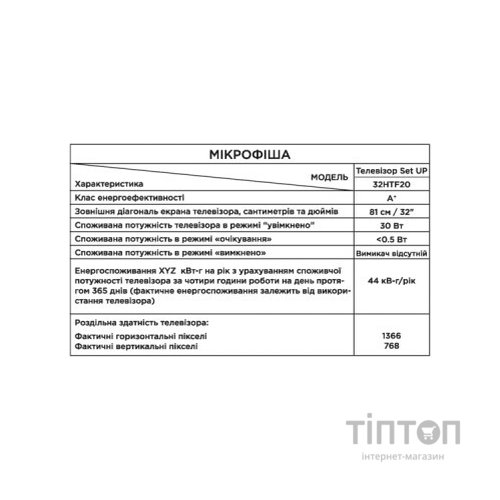 Телевізор Setup 32HTF30