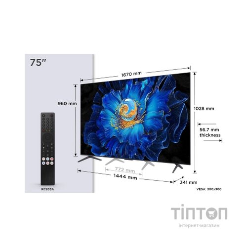 Телевізор TCL 75C6KS