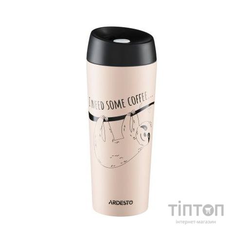 Термокружка Ardesto Coffee Time Bradypus 450 мл Beige (AR2645DBE)