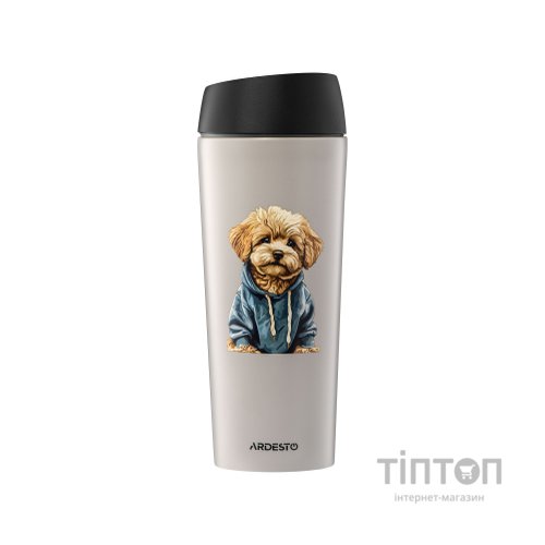 Термокружка Ardesto Coffee Time Maltipoo 450мл, нержавіюча сталь, бежевий (AR2645MP)