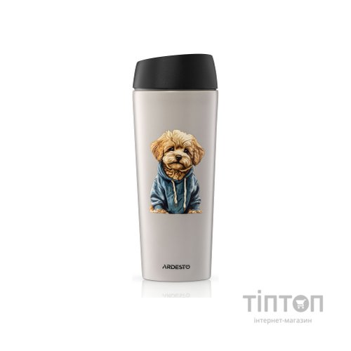 Термокружка Ardesto Coffee Time Maltipoo 450мл, нержавіюча сталь, бежевий (AR2645MP)