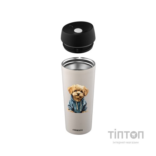Термокружка Ardesto Coffee Time Maltipoo 450мл, нержавіюча сталь, бежевий (AR2645MP)