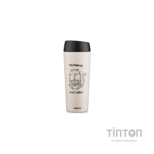 Термокружка Ardesto Coffee Тime Meowning 450 мл Бежева (AR2645WC)