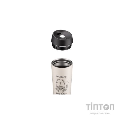 Термокружка Ardesto Coffee Тime Meowning 450 мл Бежева (AR2645WC)