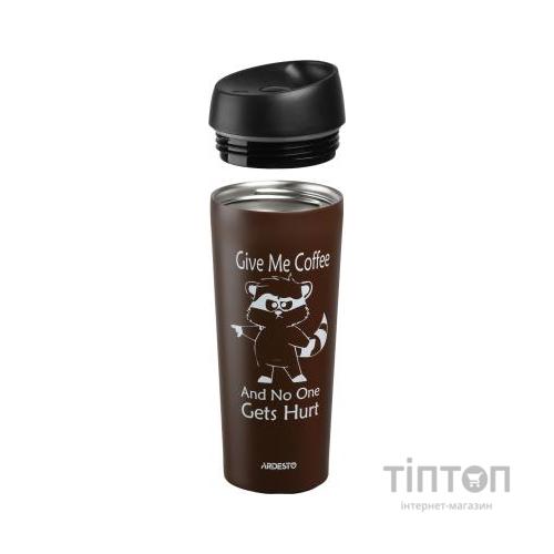 Термокружка Ardesto Coffee Time Raccoon 450 мл Brown (AR2645DML)