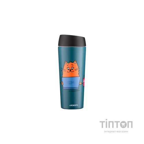 Термокружка Ardesto Coffee Тime Red Cat 450 мл Синя (AR2645CG)