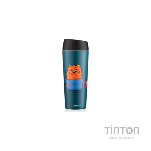 Термокружка Ardesto Coffee Тime Red Cat 450 мл Синя (AR2645CG)