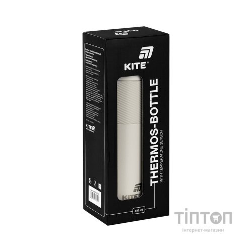 Термокружка Kite 1227 з термодатчиком 450 мл бежевий (K25-1227-1)