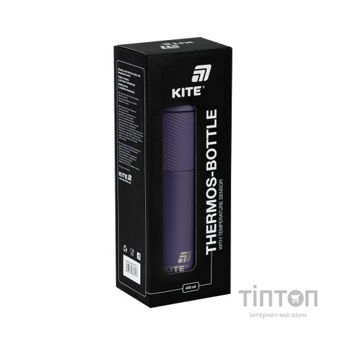 Термокружка Kite 1227 з термодатчиком 450 мл фіолетовий (K25-1227-3)