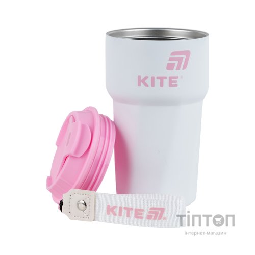 Термокружка Kite 450 мл біло-рожева (K25-1220-3)