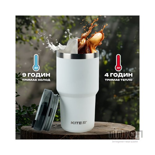 Термокружка Kite 600 мл біла (K24-1206-1)