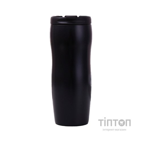 Термокружка Merlion 420 мл з відкидною кришкою, чорна (DW-006Black)