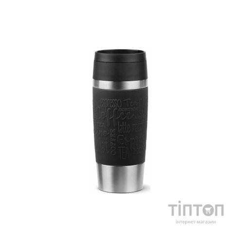 Термокружка Tefal Travel Mug Classic, 360мл, нержавіюча сталь, чорний (N2020210)