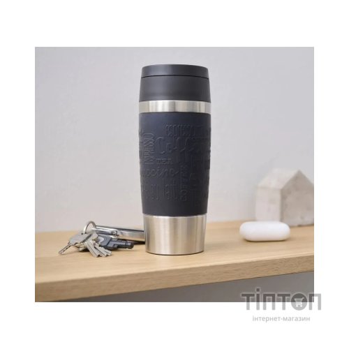 Термокружка Tefal Travel Mug Classic, 360мл, нержавіюча сталь, чорний (N2020210)