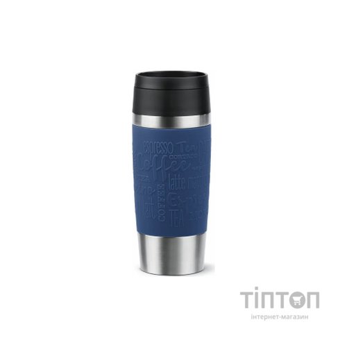 Термокружка Tefal Travel Mug Classic, 360мл, нержавіюча сталь, синій (N2020310)