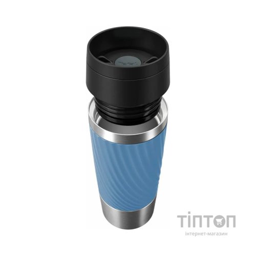 Термокружка Tefal Travel Mug Classic Twist, 360мл, нержавіюча сталь, блакитний (N2024510)