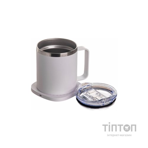 Термокружка TheGeneral з підігрівом та бездротовою зарядкою ThermoHub 15W з LED індикатором біла (40021321-08)