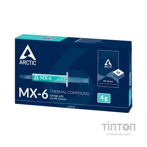 Термопаста Arctic MX-6 4g with 6 pcs MX Cleaner (ACTCP00084A)