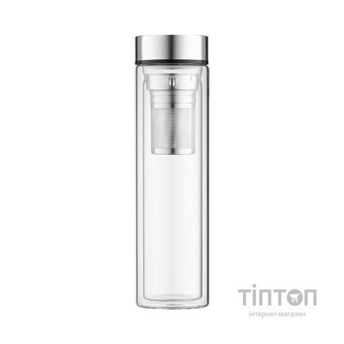 Термос Ardesto 450 мл боросилікатне скло нержавіюча сталь (AR1345SS)