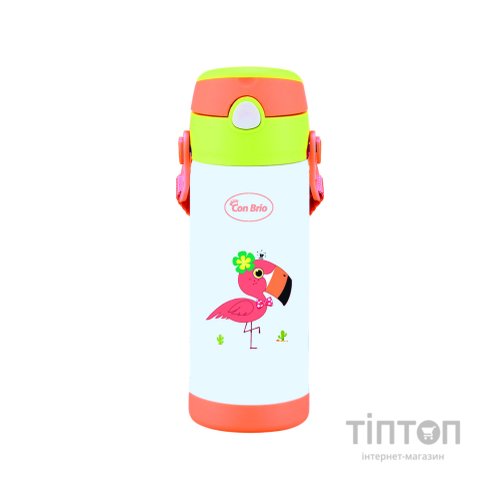 Термос Con Brio з трубочкою 350 мл Фламінго (CB-391-flamingo)