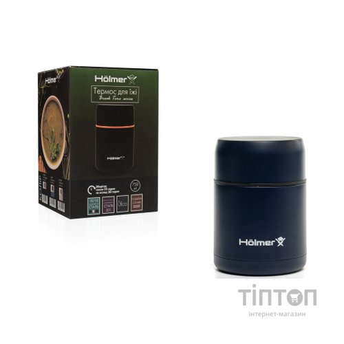 Термос Hölmer Break Time Харчовий 750 мл Темно-синій (TF-00750-DB Break Time)