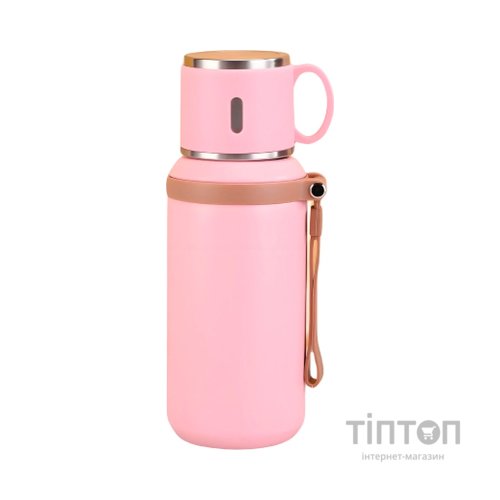 Термос Merlion з чашкою 0,6 л, рожевий (TermTea-600/Pink)