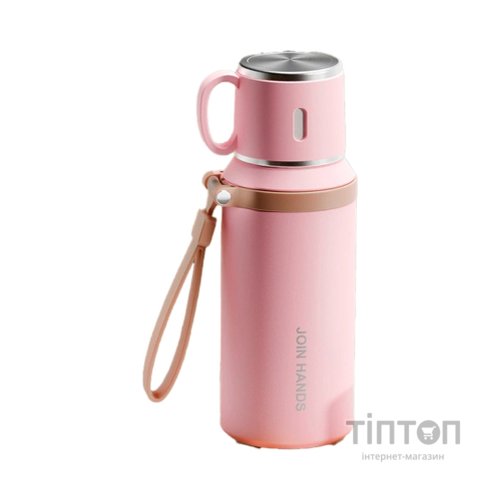Термос Merlion з чашкою та ситечком 0,6 л, рожевий (TermTea-600Pink)