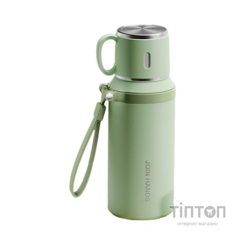 Термос Merlion з чашкою та ситечком 0,6 л, зелений (TermTea-600Green)