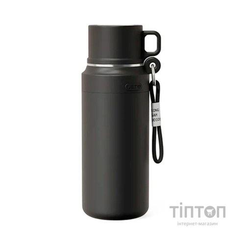 Термос Merlion з чашкою та ситечком 1 л, чорний (TermTea-1000Black)