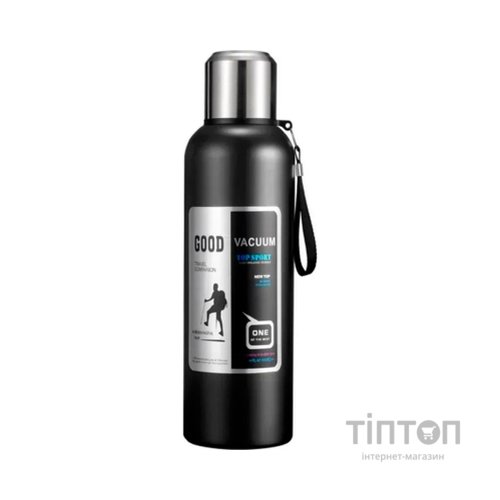 Термос Merlion з ситечком та чашкою 0,8 л, чорний (ZK-127-800Black)