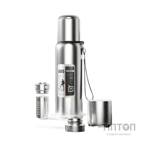 Термос Merlion з ситечком та чашкою 1,5 л, сталевий (ZK-127-1500Grey)