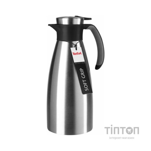 Термос Tefal Soft Grip, 1.5л, нежавіюча сталь, пластик, чорний (K3043214)