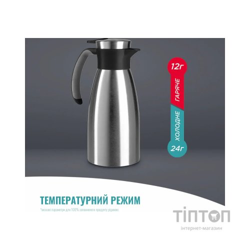 Термос Tefal Soft Grip, 1.5л, нежавіюча сталь, пластик, чорний (K3043214)