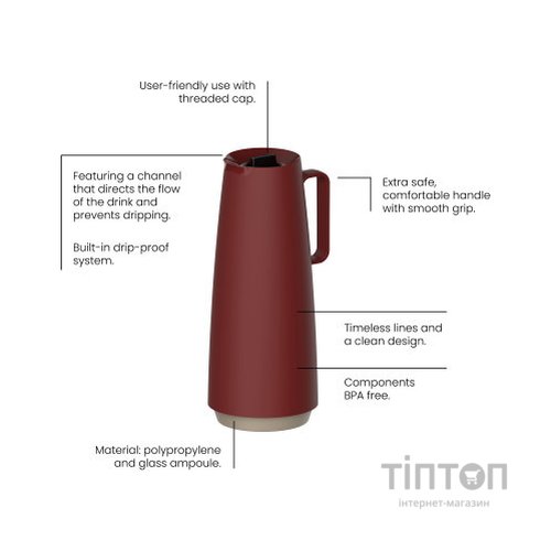 Термос Tramontina Exata 1 л Червоний (61636/106)
