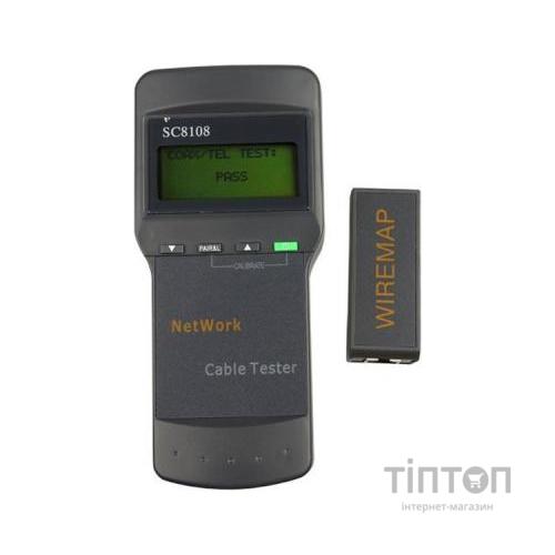 Тестер кабельний RJ-45, RJ-12 LCD EvroMedia (SC8108)