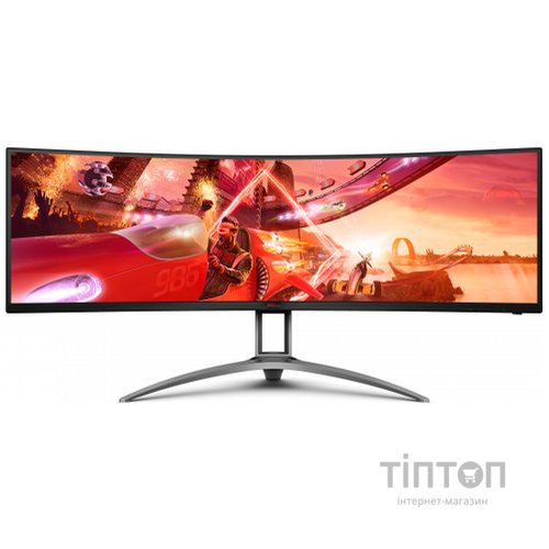TFT 48.8" AOC AGON AG493QCX, Dual-FHD, VA, 144Гц, вигнутий, HDMIx2, DP, USB-hub, HAS, колонки, чорн. (AG493QCX)
