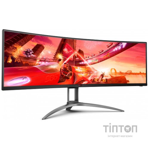 TFT 48.8" AOC AGON AG493QCX, Dual-FHD, VA, 144Гц, вигнутий, HDMIx2, DP, USB-hub, HAS, колонки, чорн. (AG493QCX)