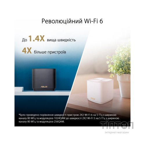 Точка доступу Wi-Fi ASUS XD4 Plus 2pk Black (90IG07M0-MO3C30)