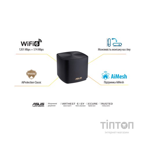 Точка доступу Wi-Fi ASUS XD4 Plus 2pk Black (90IG07M0-MO3C30)