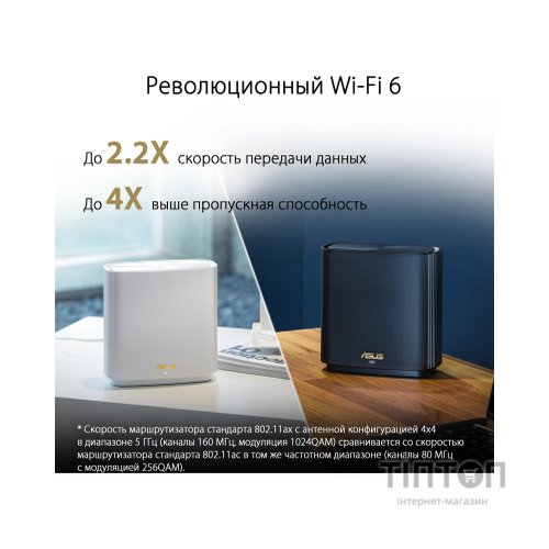 Точка доступу Wi-Fi ASUS XT8 V2 Black 2pk (90IG0590-MO3A20)
